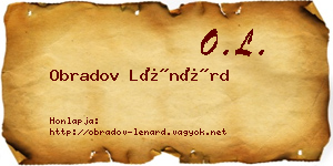 Obradov Lénárd névjegykártya